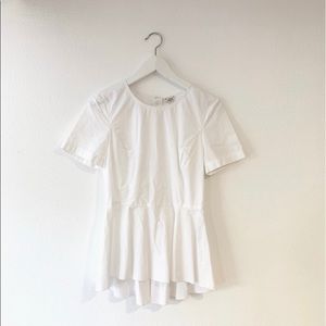 Aritzia Wilfred Poplin Peplum Top